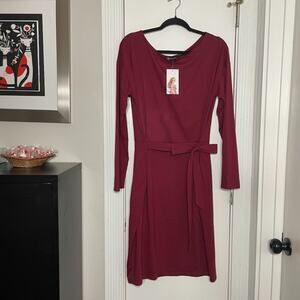 Pretty Garden Women's Red Dress Size XL Front Tie Long Sleeve Holiday Party